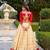 beige art silk woven lehenga choli