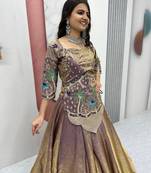 light purple silk blend embroidered lehenga choli