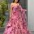 pink organza printed lehenga choli