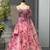 pink organza printed lehenga choli