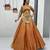 orange silk blend embroidered lehenga choli