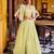 light green silk blend plain lehenga choli