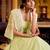light green silk blend plain lehenga choli