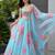 sky blue organza printed lehenga choli