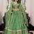 green organza printed lehenga choli
