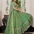 green organza printed lehenga choli