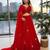red georgette printed lehenga choli