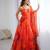 orange organza embroidered lehenga choli