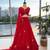 red georgette printed lehenga choli