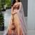 beige organza printed lehenga choli