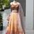 beige organza printed lehenga choli