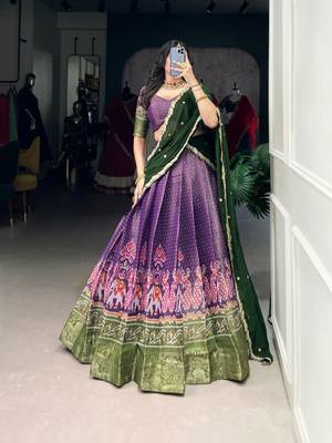 purple art silk printed lehenga choli 2