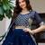 royal blue georgette embroidered lehenga choli