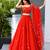 red georgette printed lehenga choli