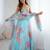 sky blue organza embroidered lehenga choli