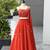 red georgette printed lehenga choli