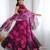 purple organza printed lehenga choli