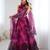 purple organza printed lehenga choli