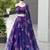 royal blue organza printed lehenga choli