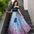 sky blue organza printed lehenga choli