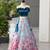 sky blue organza printed lehenga choli