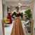 brown silk blend plain lehenga choli