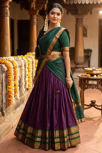 purple art silk woven lehenga choli