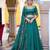 teal silk blend plain lehenga choli