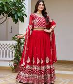 royal blue georgette embroidered lehenga choli