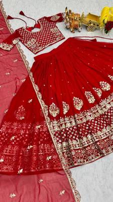 royal blue georgette embroidered lehenga choli with free size upto 44 2