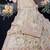 beige satin saree with mirror embroidery border