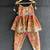 Orange printed cotton kurta set