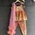 Orange printed cotton kurta set