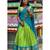Parrot Green & Rama Blue Kanci Cotton Half Blend Lehenga Saree – Traditional Zari Weaving Langa Voni Set For Women's