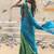 Olive Green & Rama Blue kanjivaram silk half blend lehenga saree with blouse and dupatta For Women's