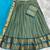 Olive Green & Rama Blue kanjivaram silk half blend lehenga saree with blouse and dupatta For Women's