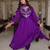 Women's soft silk solid embroidered flared kurta with pant dupatta