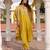 Women's cotton silk solid embroidered straight kurta with pant set