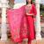 Women's cotton silk solid embroidered straight kurta with pant set