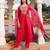 Women's cotton silk solid embroidered straight kurta with pant set