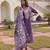 Women's simmer silk solid embroidered straight kurta with pant set