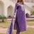 Women's simmer silk solid embroidered straight kurta with pant set