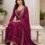 Women's soft silk ethnic motif embroidered work sequance work anarkali kurta with pant set