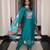 Women's viscose shimmer solid embroidered straight kurta with pant set