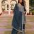 Women's georgette striped embroidered work hand work straight kurta with palazzo set