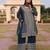 Women's georgette striped embroidered work hand work straight kurta with palazzo set