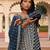 Women's georgette striped embroidered work hand work straight kurta with palazzo set