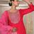 Women's cotton silk ethnic motif embroidered work hand work straight kurta with skirt set