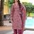 Women's cotton silk floral embroidered straight kurta with pant set
