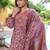Women's cotton silk floral embroidered straight kurta with pant set